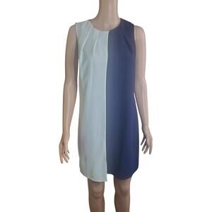 Pink TARTAN Size XS Sleeveless Navy White Colorblock Shift Mini Dress Office